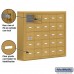 Salsbury Cell Phone Storage Locker - with Front Access Panel - 5 Door High Unit (5 Inch Deep Compartments) - 25 A Doors (24 usable) - Gold - Surface Mounted - Master Keyed Locks
